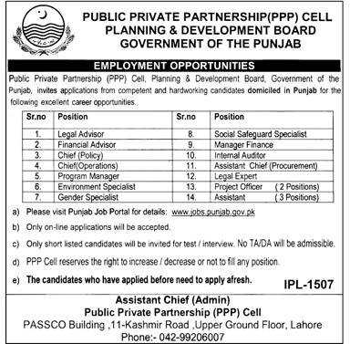 PPP Jobs 2019 Public Private Partnership Cell Government of Pakistan -thumbnail