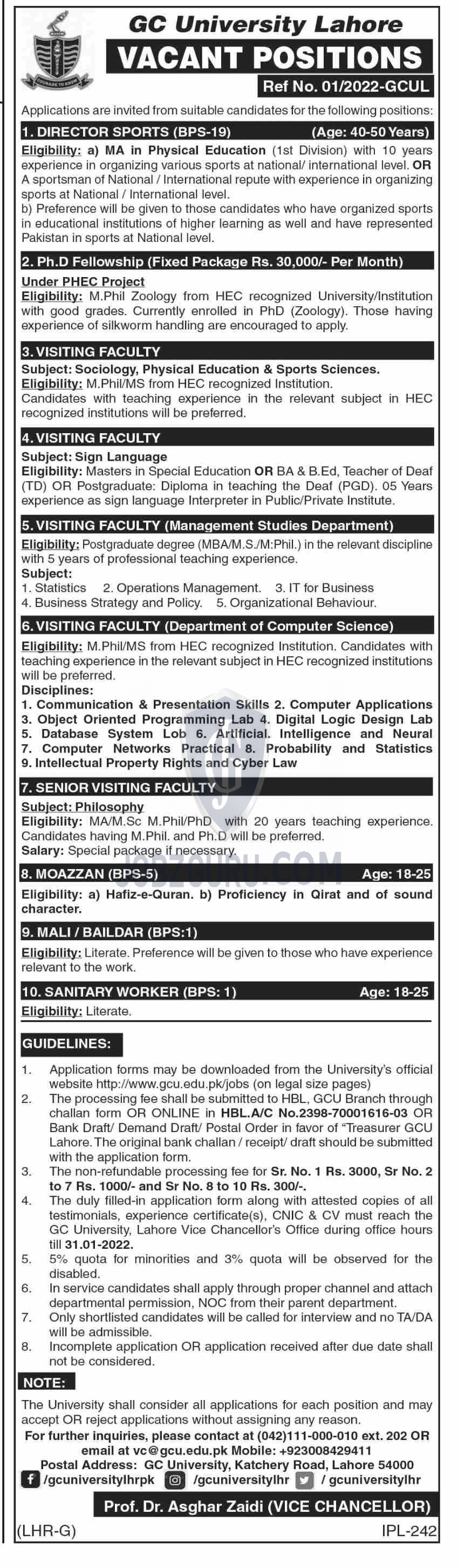 GC University Lahore Latest jobs-thumbnail
