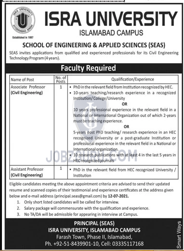 Assistant Professor Civil Engineering Advertisement Image Jobzguru