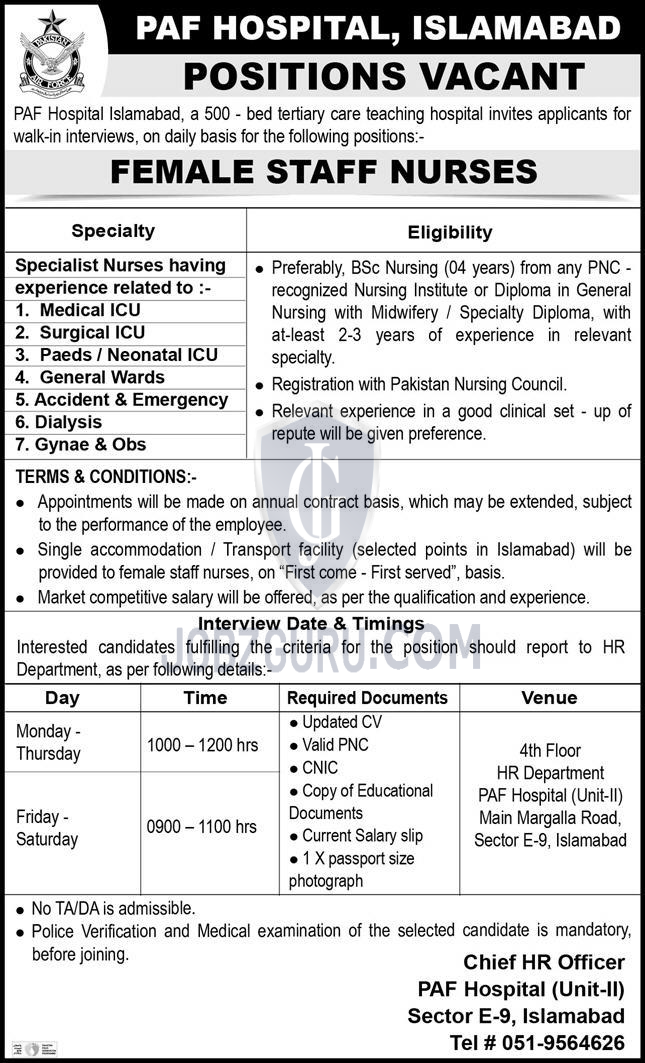 PAF Hospital Islamabad Latest Jobs 2024 Jobs Advertisement Pakistan