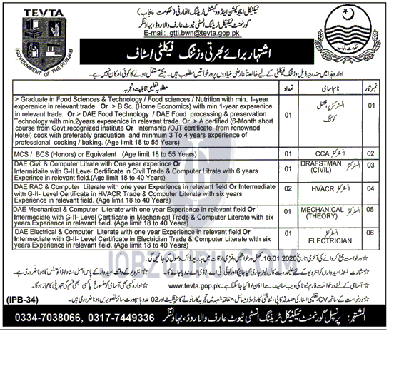 TEVTA Latest Jobs 2020 2024 Jobs Advertisement Pakistan