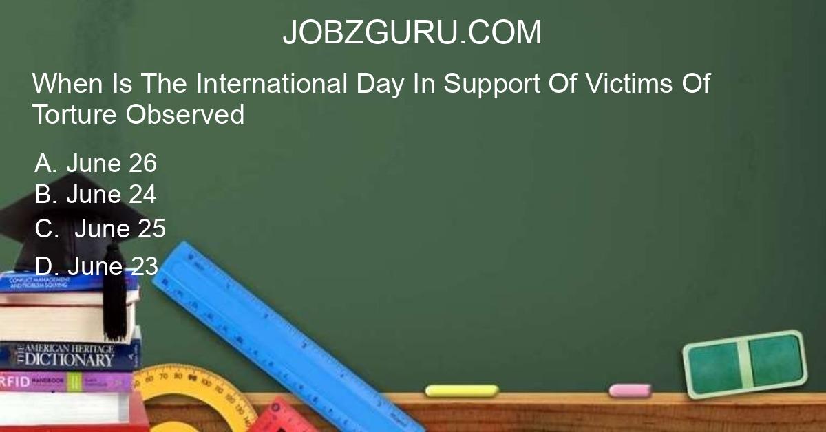 When Is The International Day In Support Of Victims Of ...